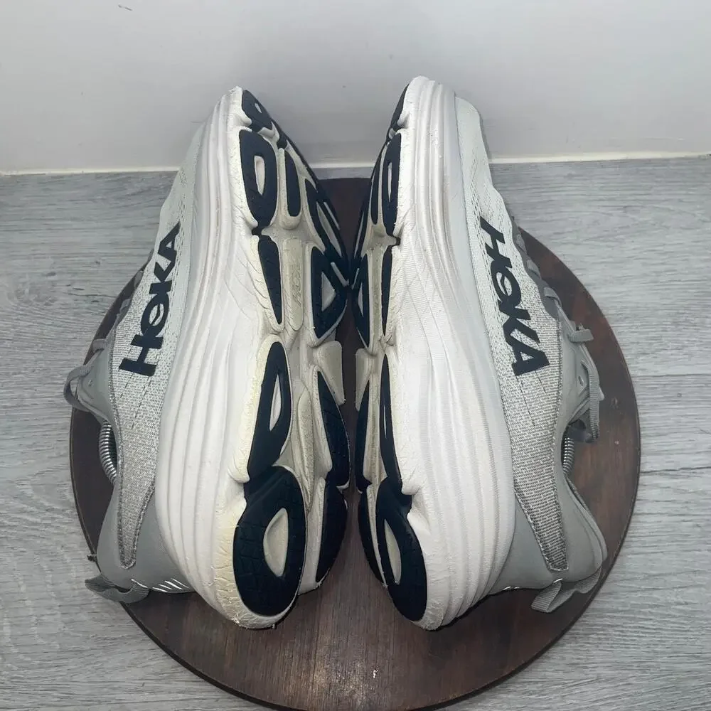 Hoka One One Bondi 8 Shark Grey Men’s Size 11 2E Wide Running Shoes 1127953-SHMS
